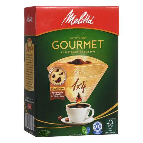 Фильтры бумажные Melitta для заваривания кофе 1х4/80 Гурмэ Милд (0100971) в Телемакс