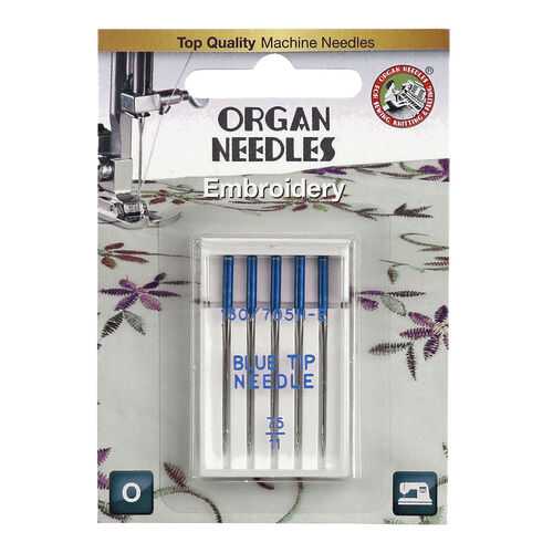 Иглы Organ вышивальные BLUE TIP 5/75 Blister в Телемакс
