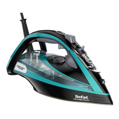 Утюг Tefal Ultimate Pure FV9837E0 Black/Cyan в Телемакс