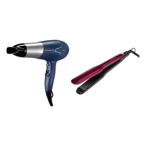 Комплект Фен Rowenta Essentials CV5610 + Выпрямитель для волос Rowenta SF4112F0 в Телемакс